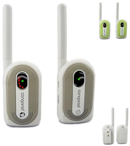 Babyphone Maternal Instinct bis 1,3 km Reichweite, Empfänger mit Gürtelclip grau