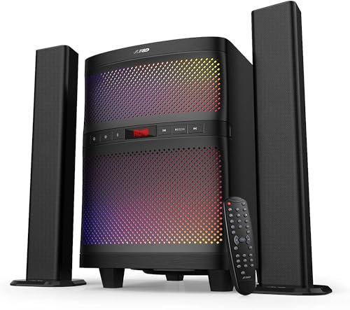 F&D T200X 70W 2.1 Bluetooth Soundbar Cum Tower Speaker with Multicoloured LED - Black