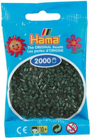 Hama Perlen 501-28 - Mini-Perlen 2000 Stück oliv-grün