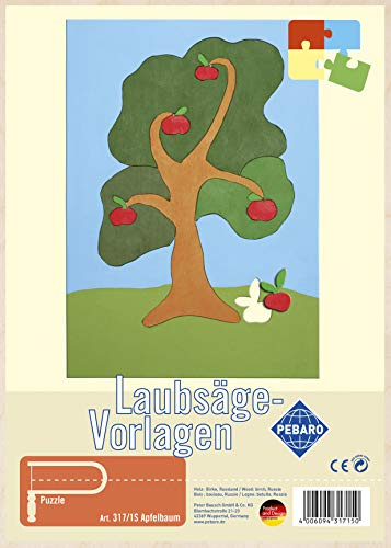 Pebaro Laubsägevorlage aus Sperrholz Motiv Apfelbaum