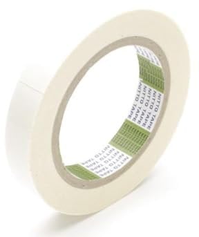 Nitto Ruban adhésif double face blanc 19 mm x 20 m, forte adhérence acrylique, idéal pour moquette, revêtement de sol, fixation intérieure, travaux de bricolage, pose facile