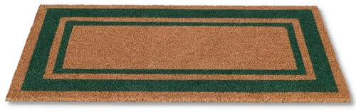 CASA TESSILE Zerbino in cocco SUPER cm 50X90 per Esterno Porta Entrata, Retro Antiscivolo Tappeto Raschiafango - VERDE