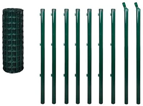 vidaXL Maschendrahtzaun Set 10 x 1,5 m