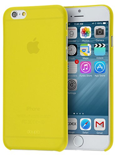 doupi UltraSlim Cover for iPhone 6 6S (4.7 inch), Fine Mat Feather Light Bumper Protector Sleeve Skin Case, Yellow