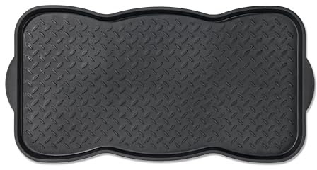 Bandeja de Goteo para Zapatos Estante para Bandeja de Zapatos para Uso Interior y Exterior - Base para Bol de Comida Base para Bol - Bandeja de Goteo Negra 38x75 cm