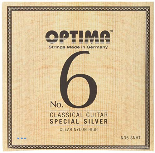 Optima NO6.SNHT Konzertgitarren-Saiten Satz - Special Silver - Silber Bass-Saiten mit Nylon Diskant - harte/high Spannung - schnelle Ansprache - für klassische Gitarre - Made in Germany