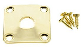 kaish oro Metal curvado inferior placa jack cuadrado Jackplate para Gibson Les Paul