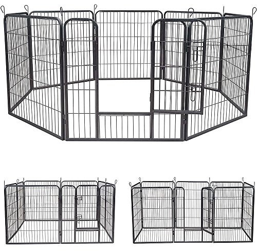 Melko Welpenauslauf 8 Elemente je 80x80cm Freigehege Laufstall Welpenzaun Welpengitter Hunde Welpen Freilauf Welpenfreigehege Welpenfreilauf Welpengitter Freilaufgehege