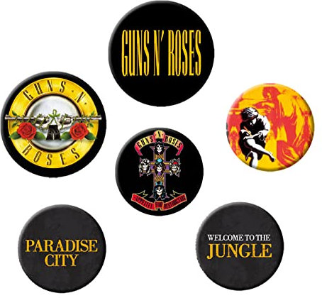 GB eye BP0458 LTD, Guns N Roses, Lyrics und Logos, Abzeichen-Set, Aluminium, Mehrfarbig, Standard, 6