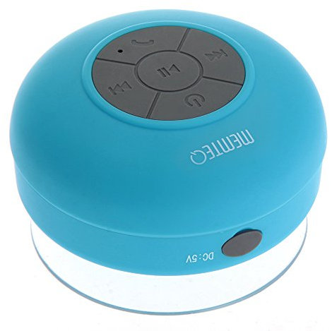 MEMTEQ® Bluetooth Cassa Altoparlante Speaker Azzurro a Ventosa Impermeabile X Cellulare