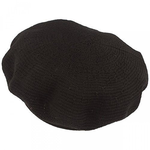 Loevenich gestrickte Damen Sommer Beret Barett Baskenmütze - schwarz