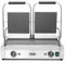 HENDI Piastra Elettrica a Contatto Doppia, Grill/Griglia Panini Professionale, Piastre Liscia e Rigata in Ghisa Smaltata, 230V, 3600W, 570x375x(H)216mm, Acciaio Inox