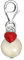 Quiges Charm Anhänger Weiß Kunstlichen Perle mit Rot Emaille Herz 925 Silber mit Karabinerverschluss für Bettelarmband