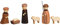 Seiffener Volkskunst Krippenfiguren Heilige Familie, 6 Stück, 7 cm hoch, original Erzgebirge