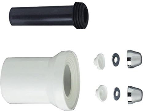 Cornat CKAG - Set di pezzi per WC a parete, 110/160 mm, colore nero, DN 100