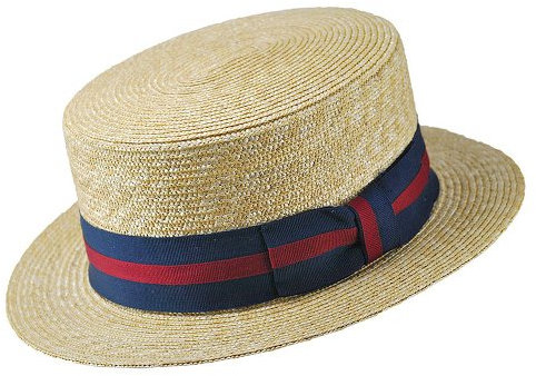 Jaxon & James Chapeau Canotier en Paille avec Bandeau à Rayures Naturel XXL
