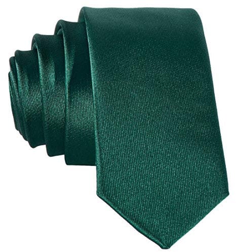 DonDon schmale grüne Krawatte 5 cm glänzend