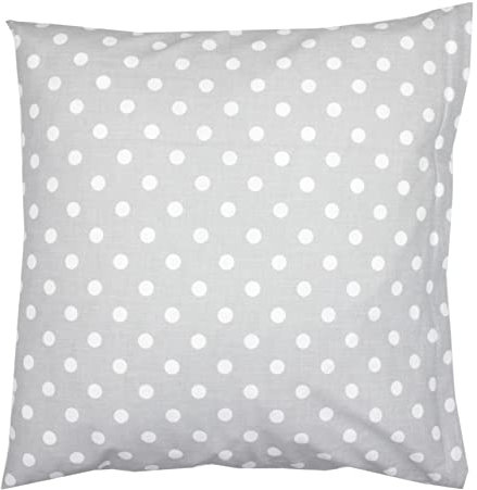 TupTam Kissenbezug Gemustert Bunte Kissenhüllen Dekokissen für Baby und Kinderzimmer, Farbe: Tupfen Grau, Größe: 50 x 50 cm