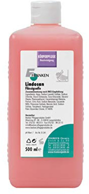 FRANKEN-Chemie Lindosan-Seifencreme (500ml Euroflasche) milde, hautfreundliche Handseife zur schnellen und schonenden Reinigung für empfindliche Haut