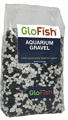 GloFish Aquarium Gravel, Black with White Fluorescent, 5-Pound Bag