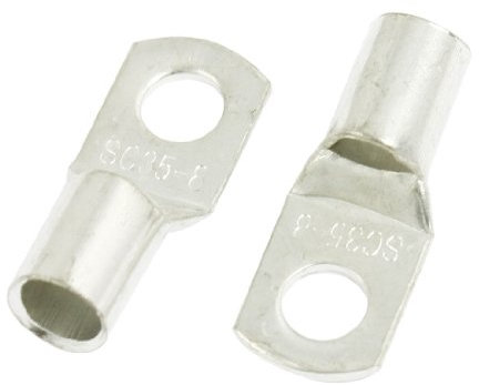 sourcing map 5pcs 35mm2 Cosse à Sertir Câble connecteur borne de câble en cuivre de section pour boulon de 8 mm de diamètre