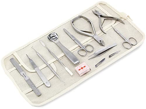 Fußpflege-Instrumente Set 21-Teilig inklusive Nagelzangen, Fußpflegeinstrumente, Pinzeten
