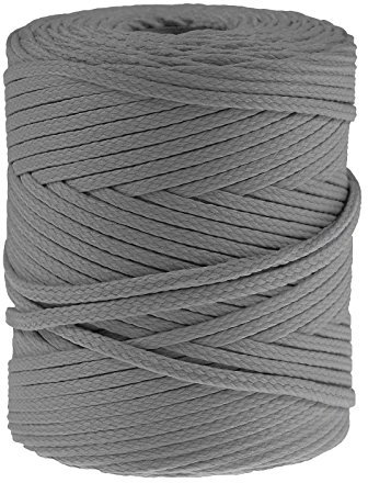 100m Polyester-Schnur Kordel 4mm, PES Kordel Flechtschnur, Polyesterkordel, Farbe:alugrau