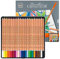 CRETACOLOR Lápices pastel, lápices pastel, para papel granulado y tintado, difuminables, combinables, en estuche metálico, se pueden colorear con agua, 24 colores