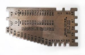 Proops Flat Bracelet Bangle Sizer Gauge. Inches, Metric AANI. Metal (J1045) Free UK Postage