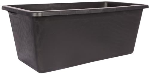 Red Gorilla Rigid Black Plastic Rectangular General Purpose Multi Tub 65 Litre Capacity Horse Animal Feeding Trough or Storage Garden Outdoor Planter 39cm x 70cm