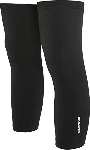 Madison DTE Isoler DWR Thermal Knee Warmers - Black, XS/S/Brace Pair Leg Wear Warm Cycling Cycle Road Mountain Bike Tube Winter Cold Weather Stretch Fleece Lycra Unisex Base Layer Under Clothing