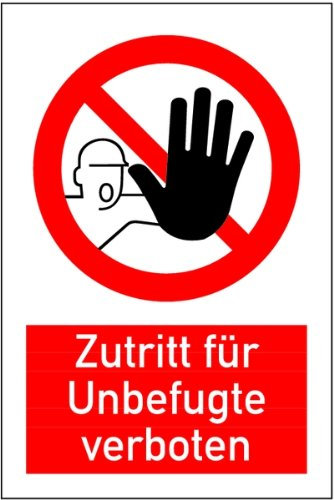 H.Klar Aufkleber Zutritt für Unbefugte verboten 200x150mm