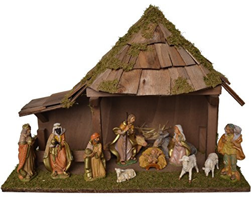 Alfred Kolbe Krippen Weihnachtskrippe, Braun, 50x20x34cm