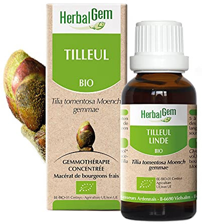 HERBALGEM - Macérât-Mère - Tilleul Bio - Complément Alimentaire Gemmothérapie Concentrée - Extrait De Bourgeon Frais - Pour Sommeil & Détente - 30 ml