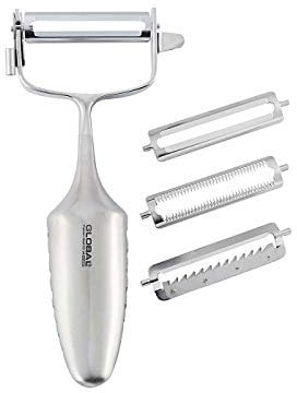 Global GS-94 3-Way Vegetable Peeler with 4 blades