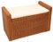 Mendler Sitzbank M92 Garderobenbank Bank Sitzhocker, mit Stauraum Kissen Kubu Rattan 88cm - honigfarben
