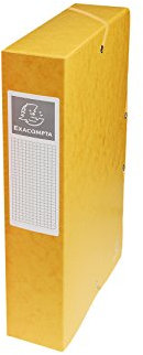Exacompta 50609E 8er Pack Premium Sammelboxen aufgebaut mit Gummizug 60 mm breit aus extra starkem Colorspan-Karton mit Rückenschild für DIN A4 Archivbox Heftbox Dokumentenbox Sammelmappe gelb