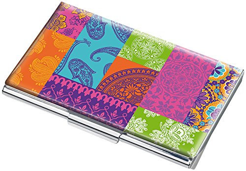 TROIKA Coloured Paisley Visitenkartenetui - #CDC10-A134 - Mehrfarbig - Metall - Motiv: Coloured Paisley - passend für ca. 11 Karten - Das Original von TROIKA