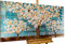 KunstLoft Leinwandbild | 100% HANDGEMALT | 140x70cm | Gemälde 'Blaue Melancholie' | Wald & Bäume | Petrol Braun | Wandbild Wohnzimmer
