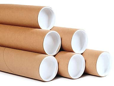 REALPACK® Versandrolle, hochwertig, stabile Pappe, Kunststoff-Endkappen, 7,6 cm, 890 mm, ideal zum Schützen Ihrer Ware A3 braun