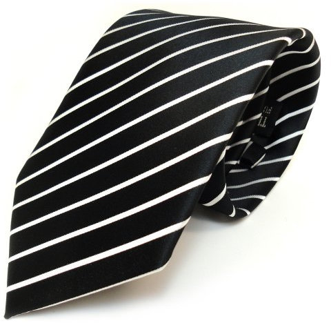 TigerTie Designer Krawatte in schwarz weiss gestreift