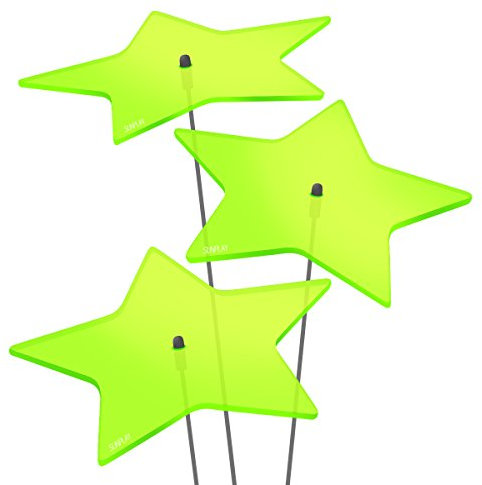 SUNPLAY Sonnenfänger Sterne Stella in GRÜN, 3 Stück je 20 cm Durchmesser im Set + 70 cm Schwingstäbe