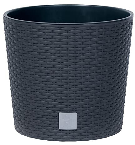 PROSPERPLAST Rato Pot rond anthracite 15 litres avec pot à planter Ø 30 x 27 cm
