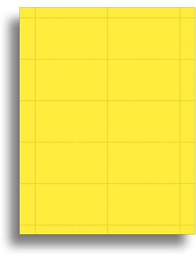 Farbige Visitenkarten – 25 Blatt / 250 Visitenkarten – Inkjet & Laser – 10 pro Blatt (hellgelb)