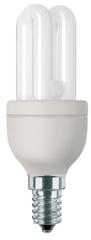 Philips Genie Stabförmige Energiesparlampe Lampe (Stick, E14, weiß, A, warmweiß, silber, weiß)