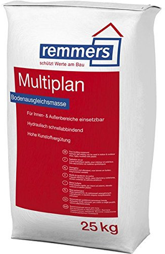 Remmers Multiplan - Bodenausgleichsmasse | 25kg | Bodenausgleichmasse Mörtel, Trockenmörtel | grau, selbstnivellierend, früh belastbar, ca. 1,5 kg/m²/mm