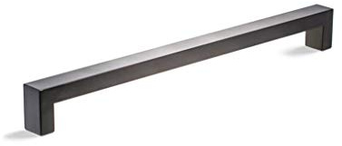 48 Inch Square Rectangle Flat Shape Stainless Steel Modern Contemporary Entry Door Handle Towel Bar Pull Shower Glass Sliding Barn Door Interior Exterior Door Pull Push Matte Black Paint Finish