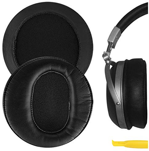 Geekria QuickFit Protein-Leder-Ersatz-Ohrpolster für DENON AH-D2000, D5000, D5200, D7000, D7200, D9200 Kopfhörer, Reparaturteile, Schwarz