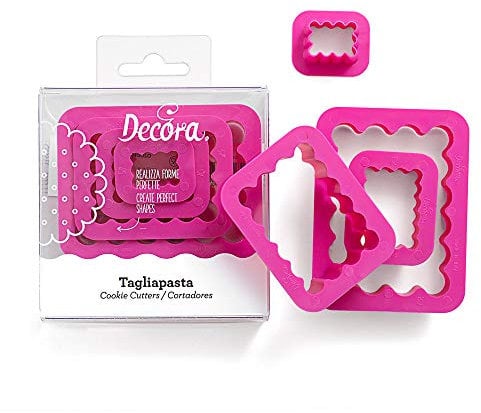 DECORA 0255310 AUSSTECHER-Set RECHTECK, GEWELLT, 4-TLG cm 1,5-3,5-5,5-7,5