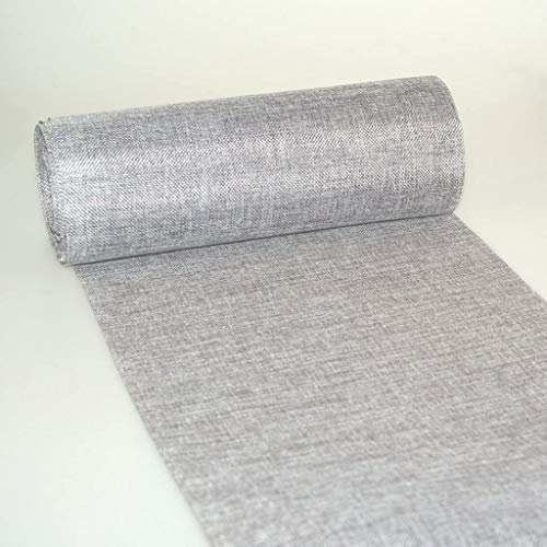 Deko AS GmbH Shabby Chic Leinenoptik Tischläufer, Polyester geruchsneutral, Grau, 30 cm x 15 m, 25